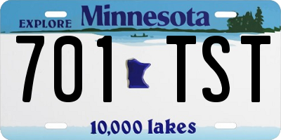 MN license plate 701TST