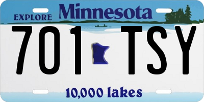 MN license plate 701TSY