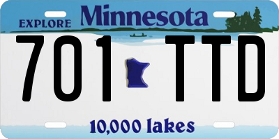 MN license plate 701TTD