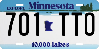 MN license plate 701TTO