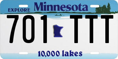 MN license plate 701TTT