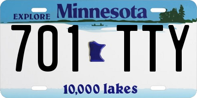 MN license plate 701TTY