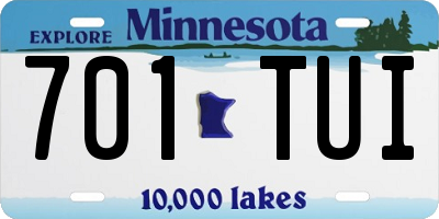 MN license plate 701TUI