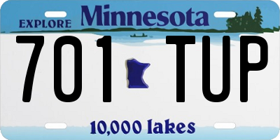 MN license plate 701TUP