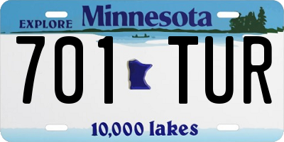 MN license plate 701TUR