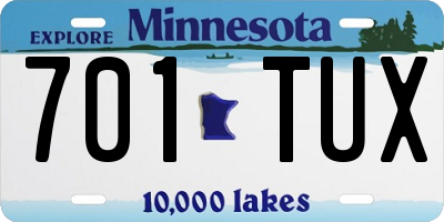MN license plate 701TUX