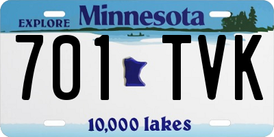 MN license plate 701TVK