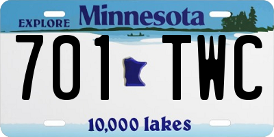 MN license plate 701TWC