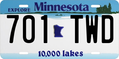 MN license plate 701TWD