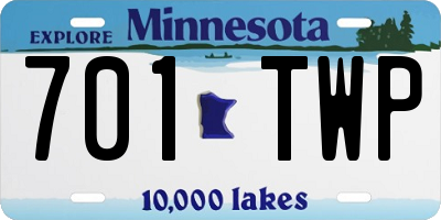 MN license plate 701TWP