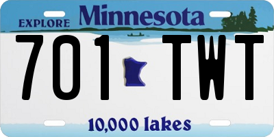 MN license plate 701TWT
