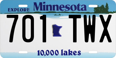 MN license plate 701TWX
