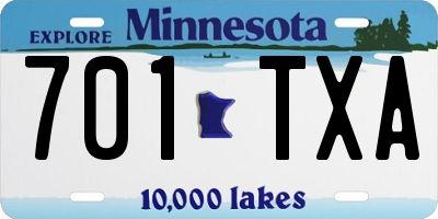 MN license plate 701TXA