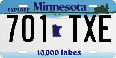 MN license plate 701TXE