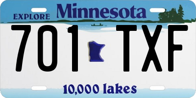 MN license plate 701TXF