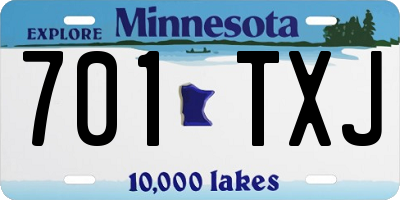 MN license plate 701TXJ