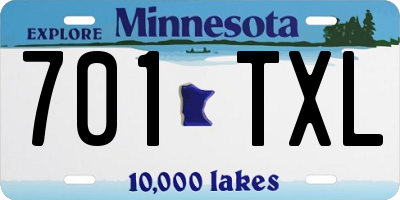 MN license plate 701TXL