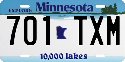 MN license plate 701TXM
