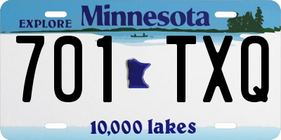 MN license plate 701TXQ