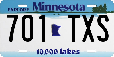 MN license plate 701TXS