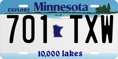 MN license plate 701TXW
