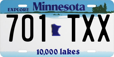 MN license plate 701TXX