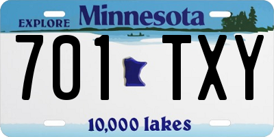 MN license plate 701TXY