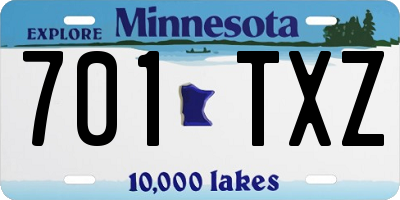 MN license plate 701TXZ