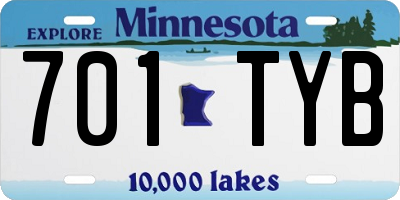 MN license plate 701TYB