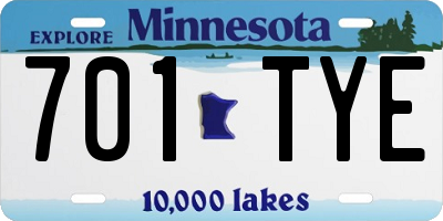 MN license plate 701TYE