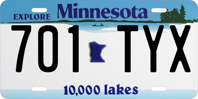 MN license plate 701TYX