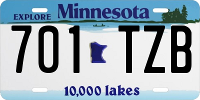 MN license plate 701TZB