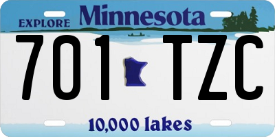MN license plate 701TZC