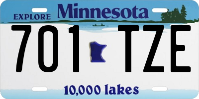 MN license plate 701TZE