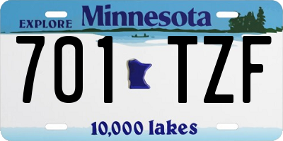 MN license plate 701TZF