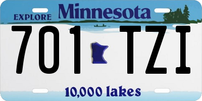 MN license plate 701TZI
