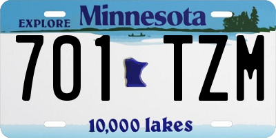 MN license plate 701TZM