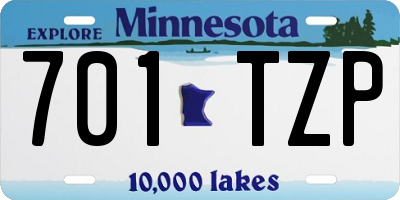 MN license plate 701TZP