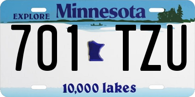 MN license plate 701TZU