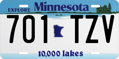 MN license plate 701TZV