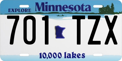 MN license plate 701TZX