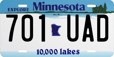 MN license plate 701UAD