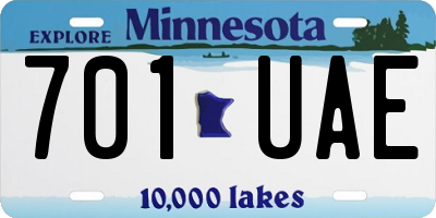 MN license plate 701UAE