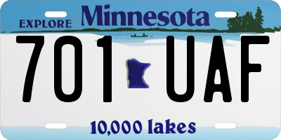MN license plate 701UAF