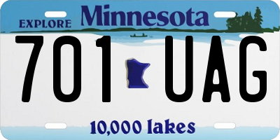 MN license plate 701UAG
