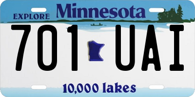 MN license plate 701UAI