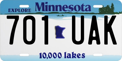 MN license plate 701UAK