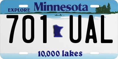 MN license plate 701UAL