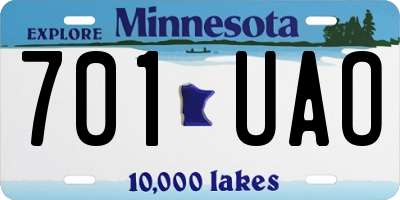 MN license plate 701UAO