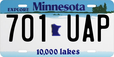 MN license plate 701UAP